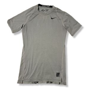 NIKE PRO DRI FIT Compression Activewear Shirt, Medium, Gray